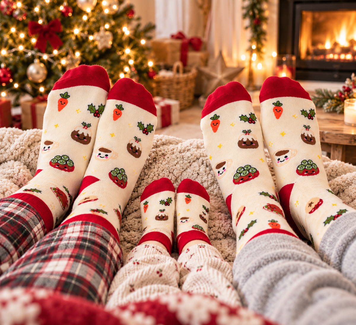 Matching Family Christmas Dinner Socks