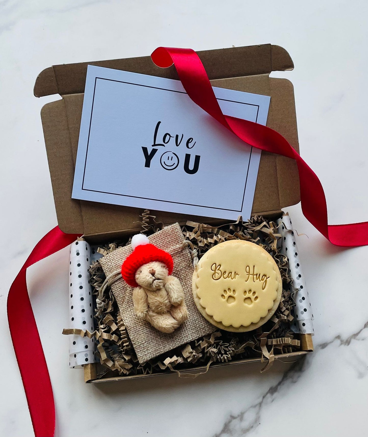 Tiny Teddy Bear Pocket Hug and Bear Hug biscuit