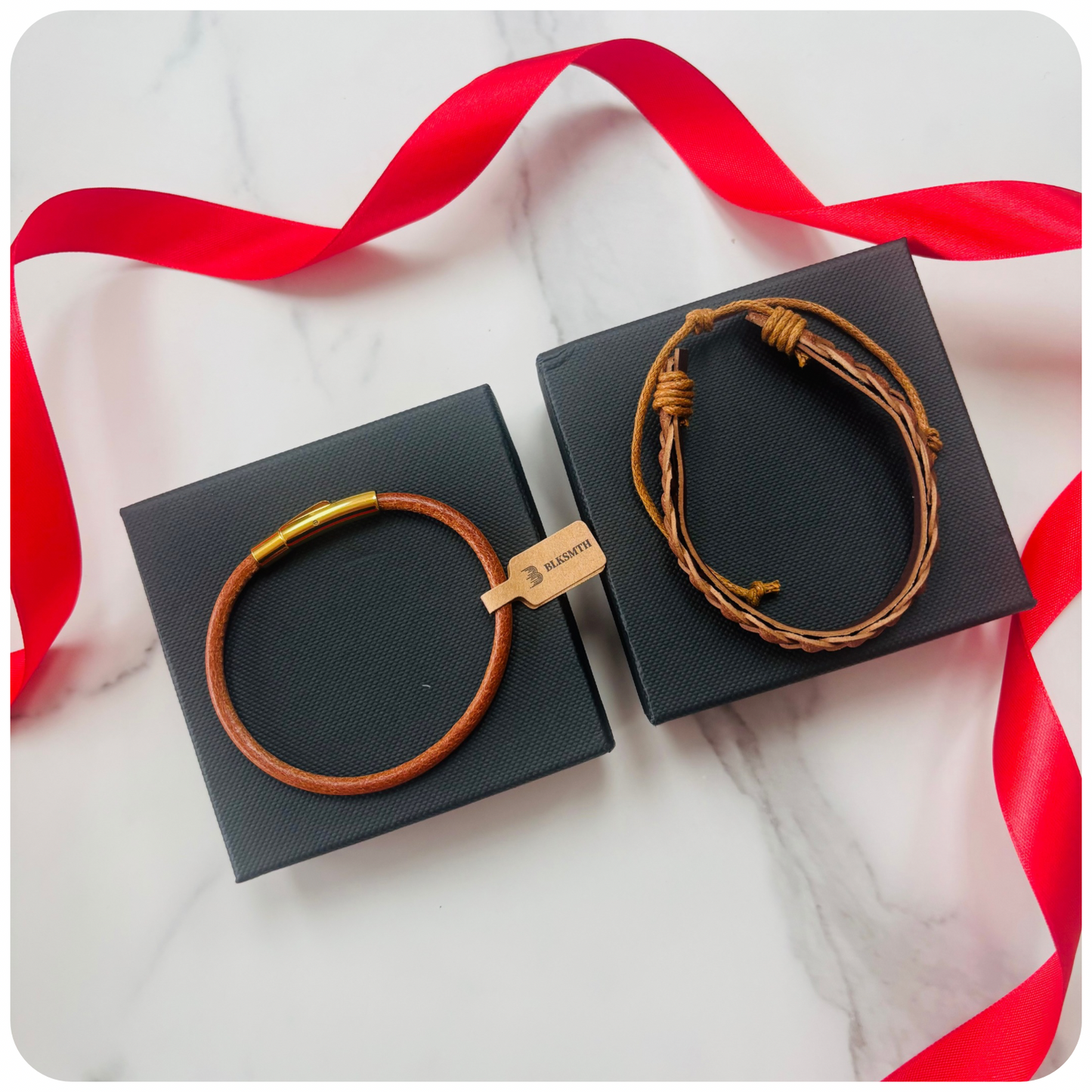 3rd Wedding Anniversary Gift for a Couple – Leather Bracelets Set