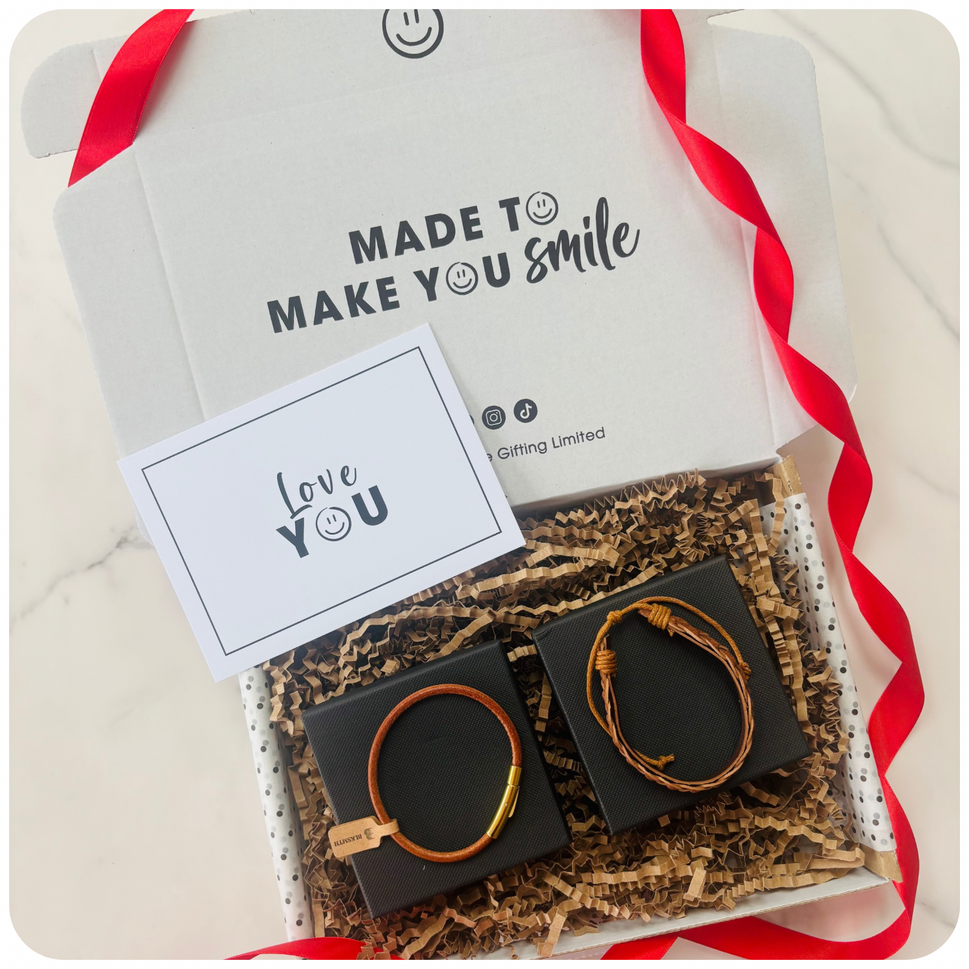 3rd Wedding Anniversary Gift for a Couple – Leather Bracelets Set