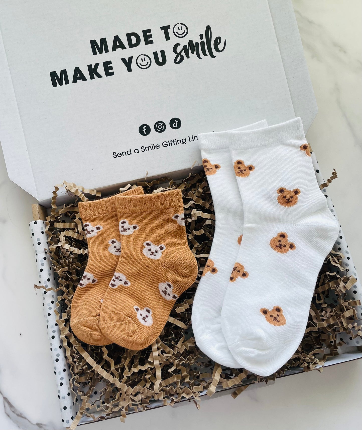 Big News, Little Feet, Sibling Socks Gift Box