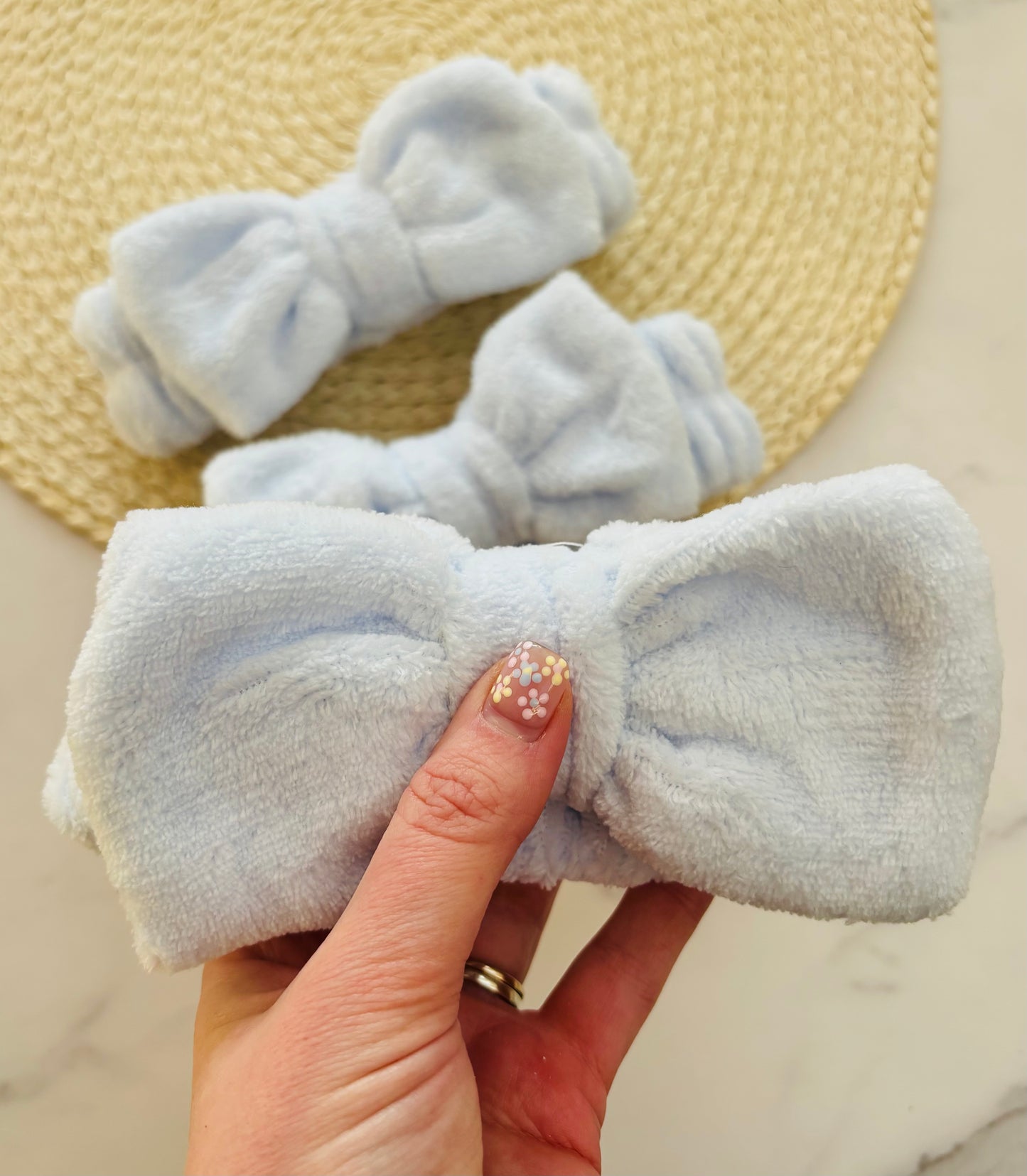 Blue Spa Bow Headband