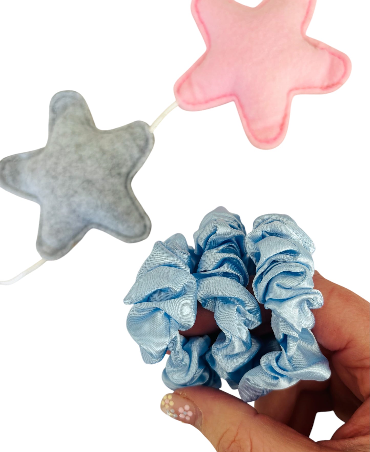 Set of 3 Blue Mini Scrunchies
