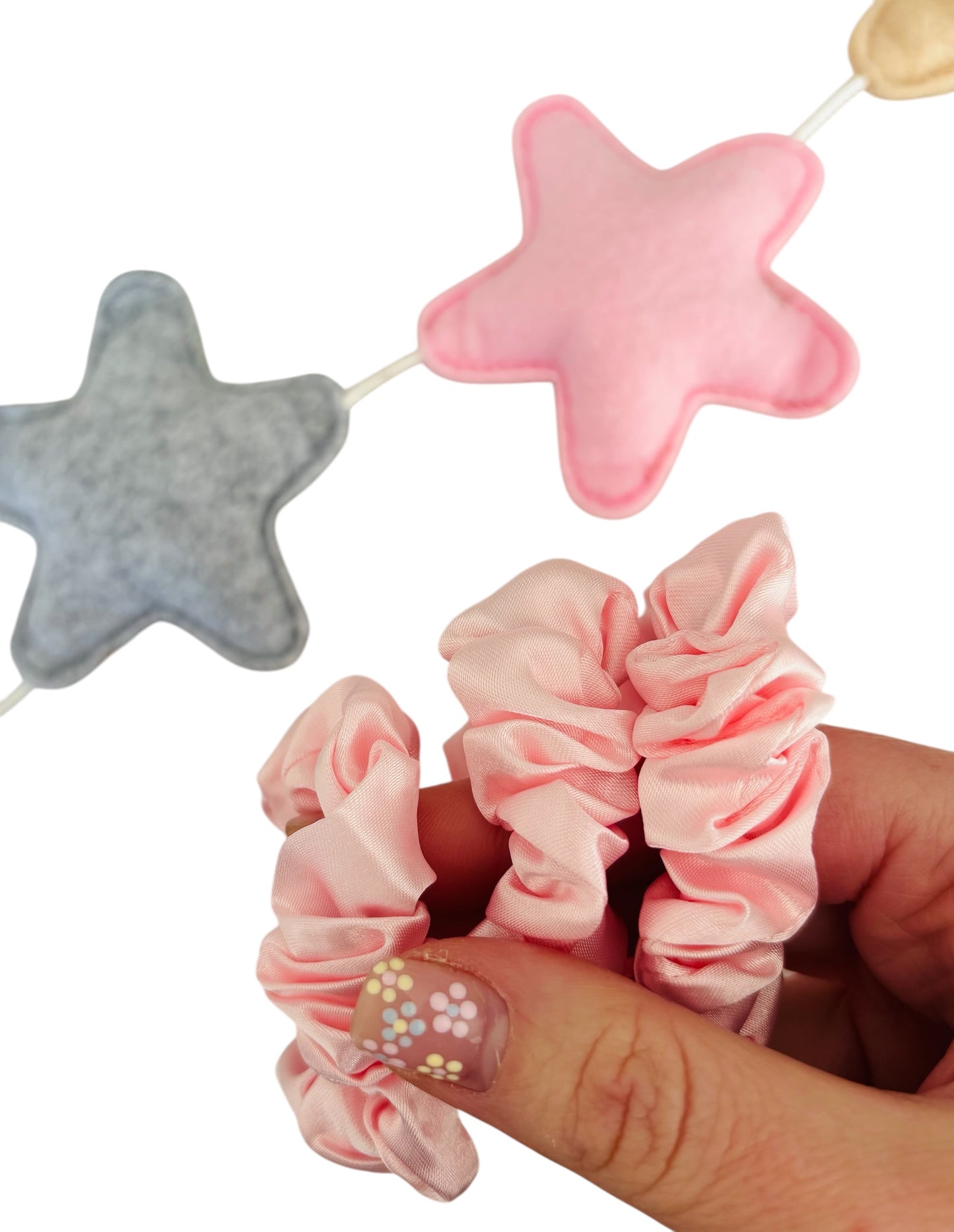Set of 3 Pink Mini Scrunchies