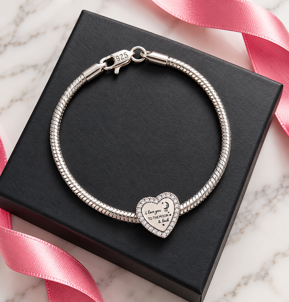S925 I Love You To The Moon & Back Bracelet