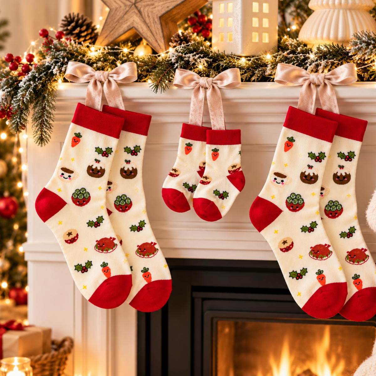 Matching Family Christmas Dinner Socks