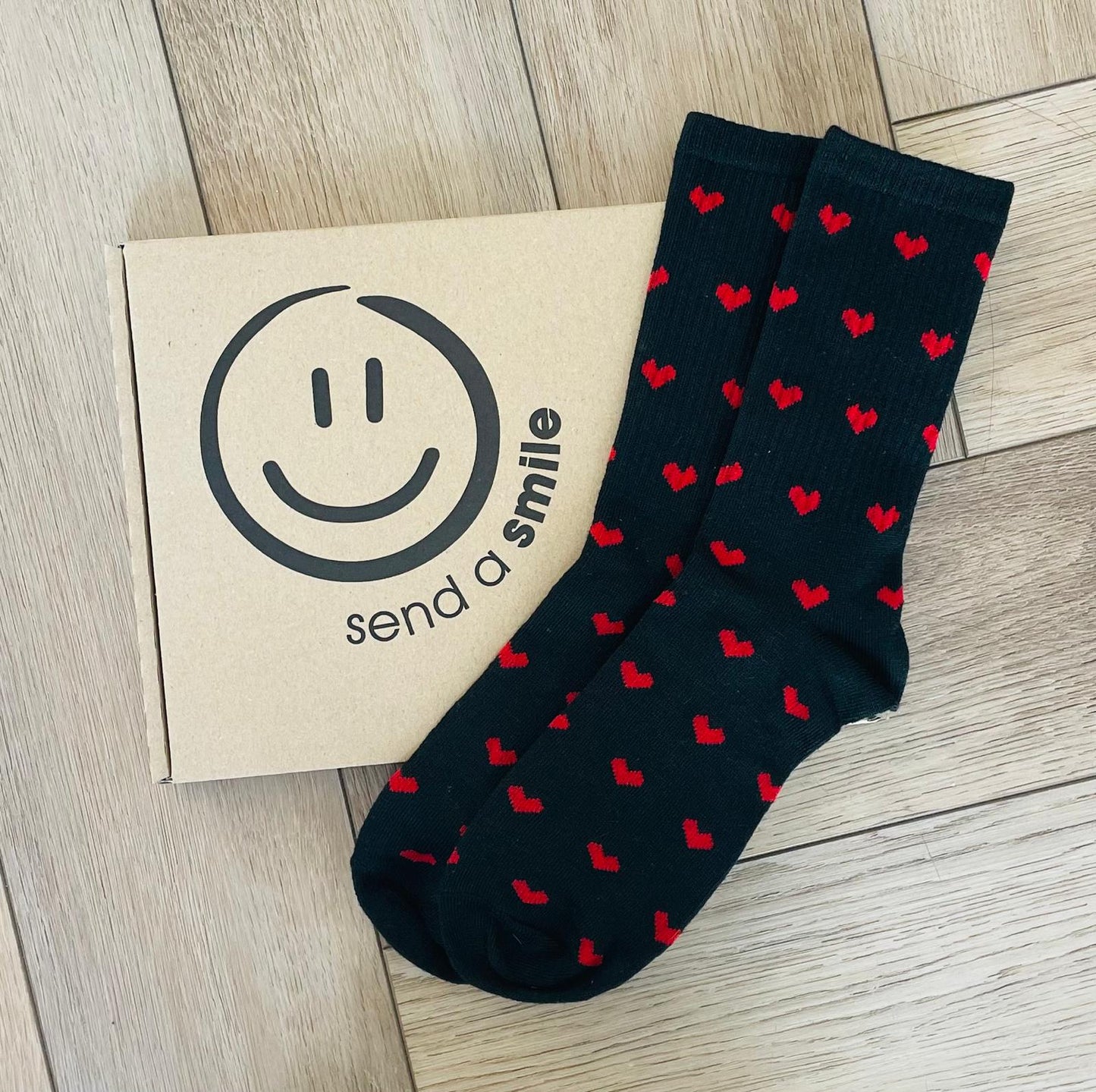 Red Black Heart Socks