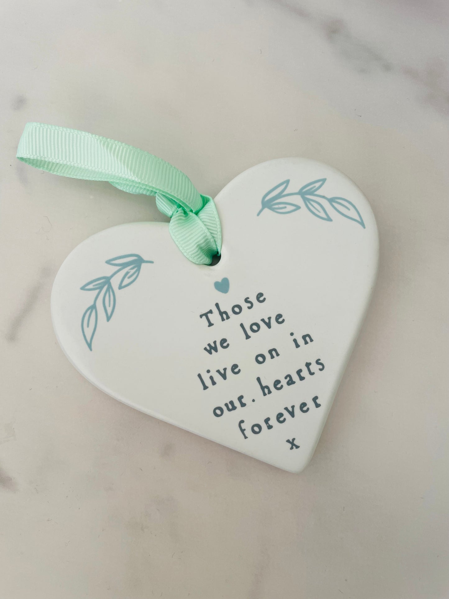 In loving memory hanging plaque "Those we love live on in our hearts forever"